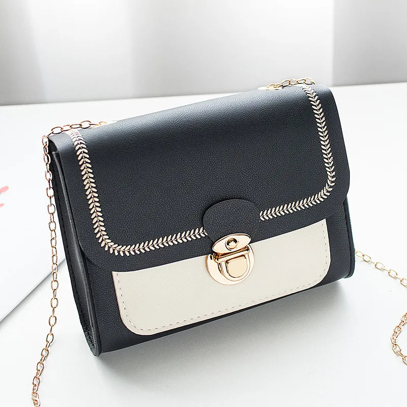 Embroidered Mini Square Shoulder Bag for Women