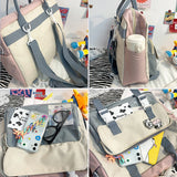 Multifunctional Backpack Teen Girl Cow Travel Bag Small School Bags