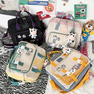 Multifunctional Backpack Teen Girl Cow Travel Bag Small School Bags