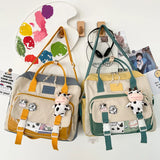 Multifunctional Backpack Teen Girl Cow Travel Bag Small School Bags