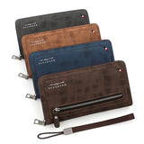 Men's Leather Zipper Long Wallet Large Capacity Handbag