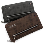 Men's Leather Zipper Long Wallet Large Capacity Handbag