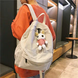Mori-girl Backpacks Solid School Couple Large Capacity Waterproof Nylon Bags