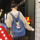 Mori-girl Backpacks Solid School Couple Large Capacity Waterproof Nylon Bags