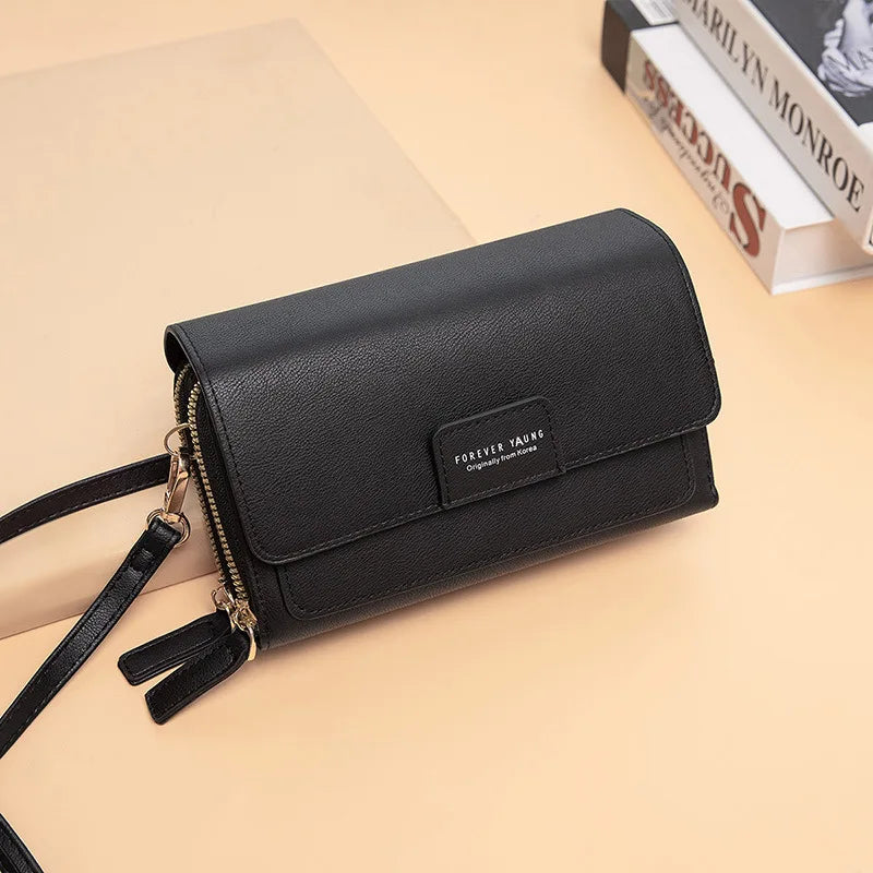 Cell Phone PU Large Capacity Wallet Hand Bag Crossbody Bag