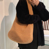 Large-capacity Knitting Shopping Bag Women Totes Purses