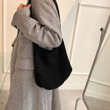 Large-capacity Knitting Shopping Bag Women Totes Purses