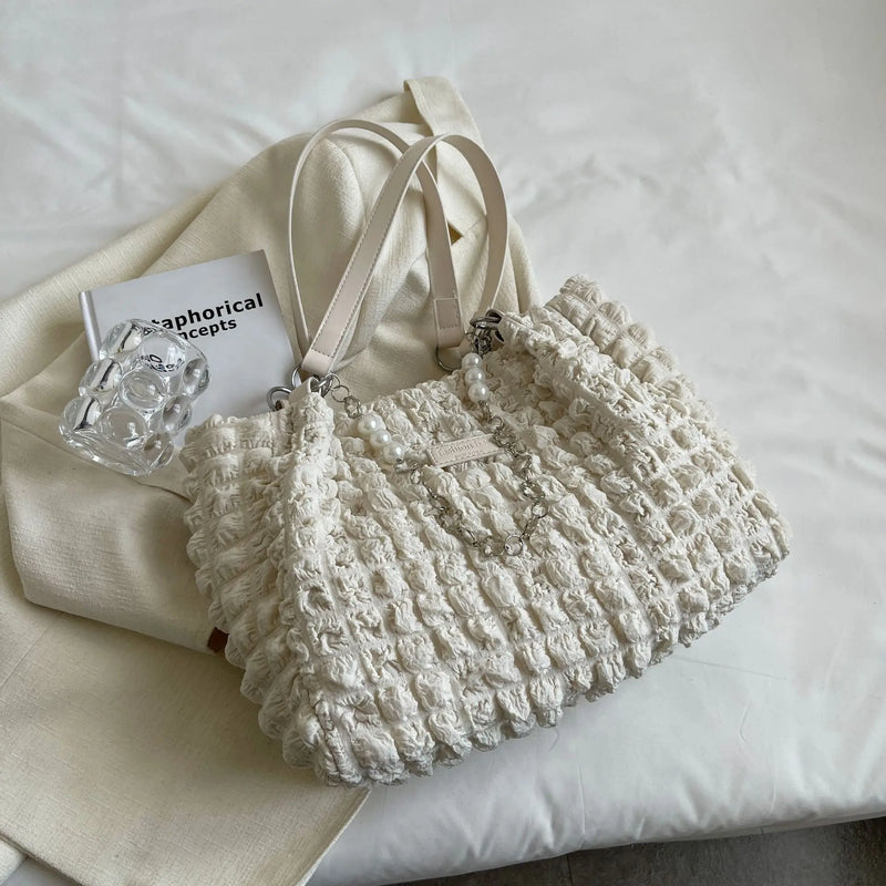 Casual Portable Handbag Chains Shoulder Bag Large Capacity Shopping Tote