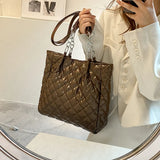 Large Women's Winter Shoulder Bag with Chain Strap