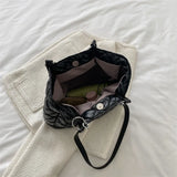 Large Women's Winter Shoulder Bag with Chain Strap