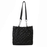 Large Women's Winter Shoulder Bag with Chain Strap