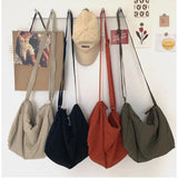 Nylon Shoulder Crossbody Bags Large Japanese Satchel Female Messenger