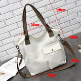 Canvas Shoulder Bag for Women: Large Capacity Crossbody Messenger Bag