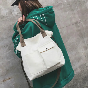 Canvas Shoulder Bag for Women: Large Capacity Crossbody Messenger Bag