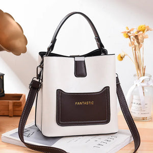 PU Leather Bucket Bags For Women Small Shoulder Messenger Bag