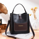 PU Leather Bucket Bags For Women Small Shoulder Messenger Bag