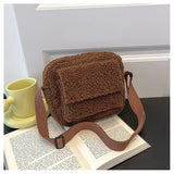 Plush Fabric Women's Shoulder Crossbody Bag Small Lambs