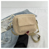 Women's Crossbody Bag Lambs Wool Fluffy Fur Handbag