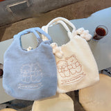 Large Women's Shoulder Shopper Bag Fur Autumn Winter Handbag