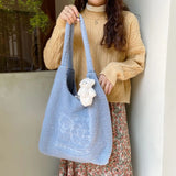 Large Women's Shoulder Shopper Bag Fur Autumn Winter Handbag