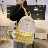 Preppy Style Plaid Backpack Women Mochila Feminina Sac A Dos Femme