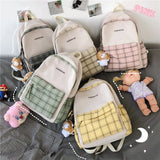 Preppy Style Plaid Backpack Women Mochila Feminina Sac A Dos Femme