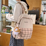Preppy Style Plaid Backpack Women Mochila Feminina Sac A Dos Femme