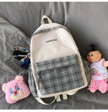 Preppy Style Plaid Backpack Women Mochila Feminina Sac A Dos Femme