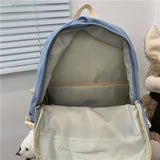 Preppy Style Large Capacity Nylon Backpack