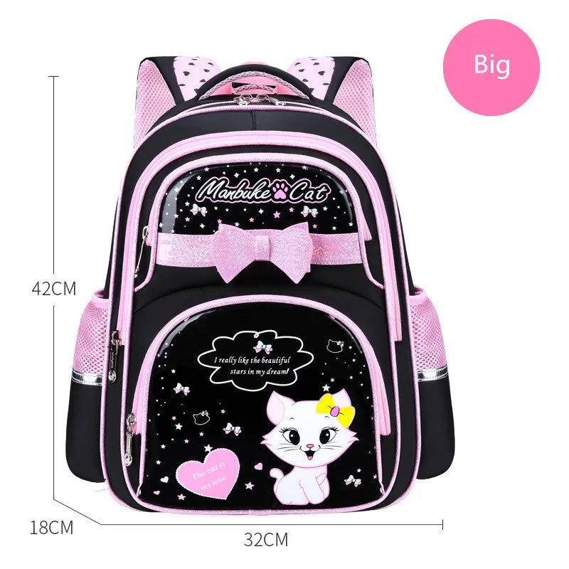 Girls Orthopedic Schoolbag Cat Backpack Mochila