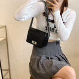 Plaid Shoulder Bag for Women Silver Chain Handbags Tote Bags