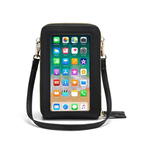 RFID Function Cell Phone PU Large Capacity Shoulder Bag For Women