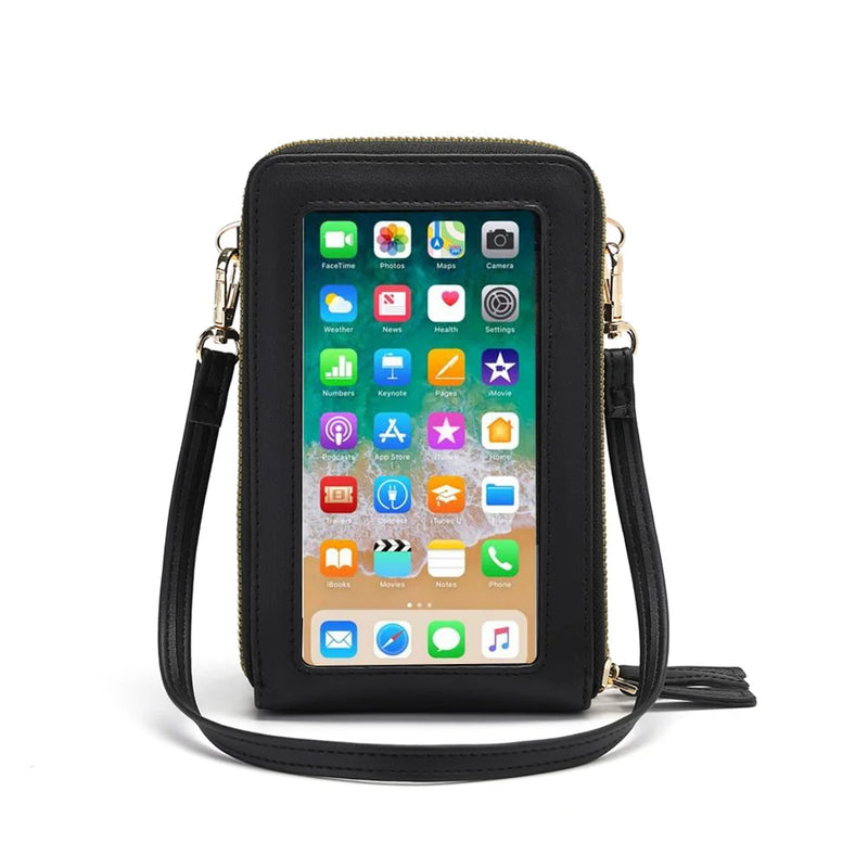 RFID Function Cell Phone PU Large Capacity Shoulder Bag For Women