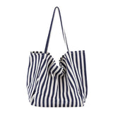 Retro Literary Striped Canvas Shoulder Bag