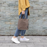 Retro Canvas Tote Bag Solid Single Shoulder Messenger Bag