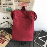 Canvas Large Capacity Backpack for Women Men Solid School Bag