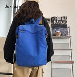 Canvas Large Capacity Backpack for Women Men Solid School Bag