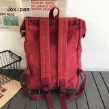Canvas Large Capacity Backpack for Women Men Solid School Bag