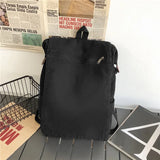 Canvas Large Capacity Backpack for Women Men Solid School Bag