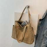 Canvas Shoulder Bag for Women Large Capacity Tote Bag Harajuku Female Solid Casu