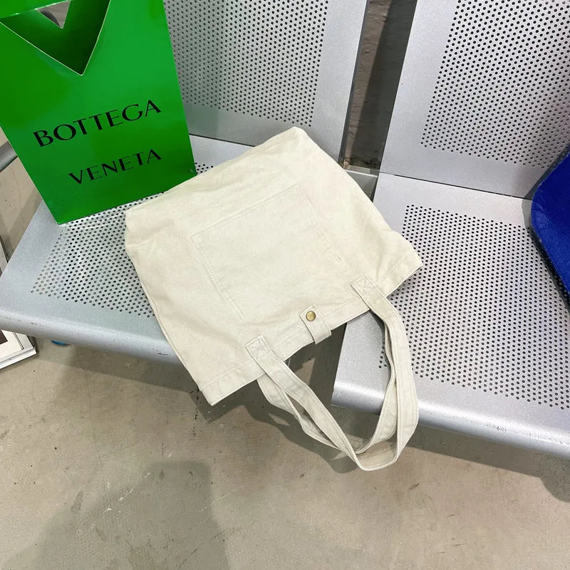 Vintage Canvas Shoulder Bag Large Tote Casual Female Bag