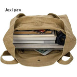 Vintage Canvas Shoulder Bag Large Tote Casual Female Bag