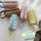 Small Makeup Pouch Flower Pressed Cotton Handbags Purses Lipstick Bag