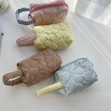 Small Makeup Pouch Flower Pressed Cotton Handbags Purses Lipstick Bag