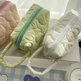 Small Makeup Pouch Flower Pressed Cotton Handbags Purses Lipstick Bag