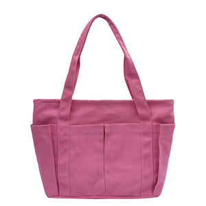 Large Capacity Canvas Shoulder Bag for Women Vintage Casual Tote Bag