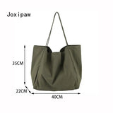 Large Capacity Canvas Tote Bag Women Travel Handbag Vintage Shoulder Bag