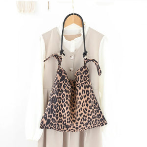 Leopard Print Crossbody Bag Vintage Canvas Tote