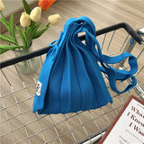 Rainbow Knitted Shoulder Bag Foldable Summer Tote