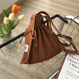 Rainbow Knitted Shoulder Bag Foldable Summer Tote
